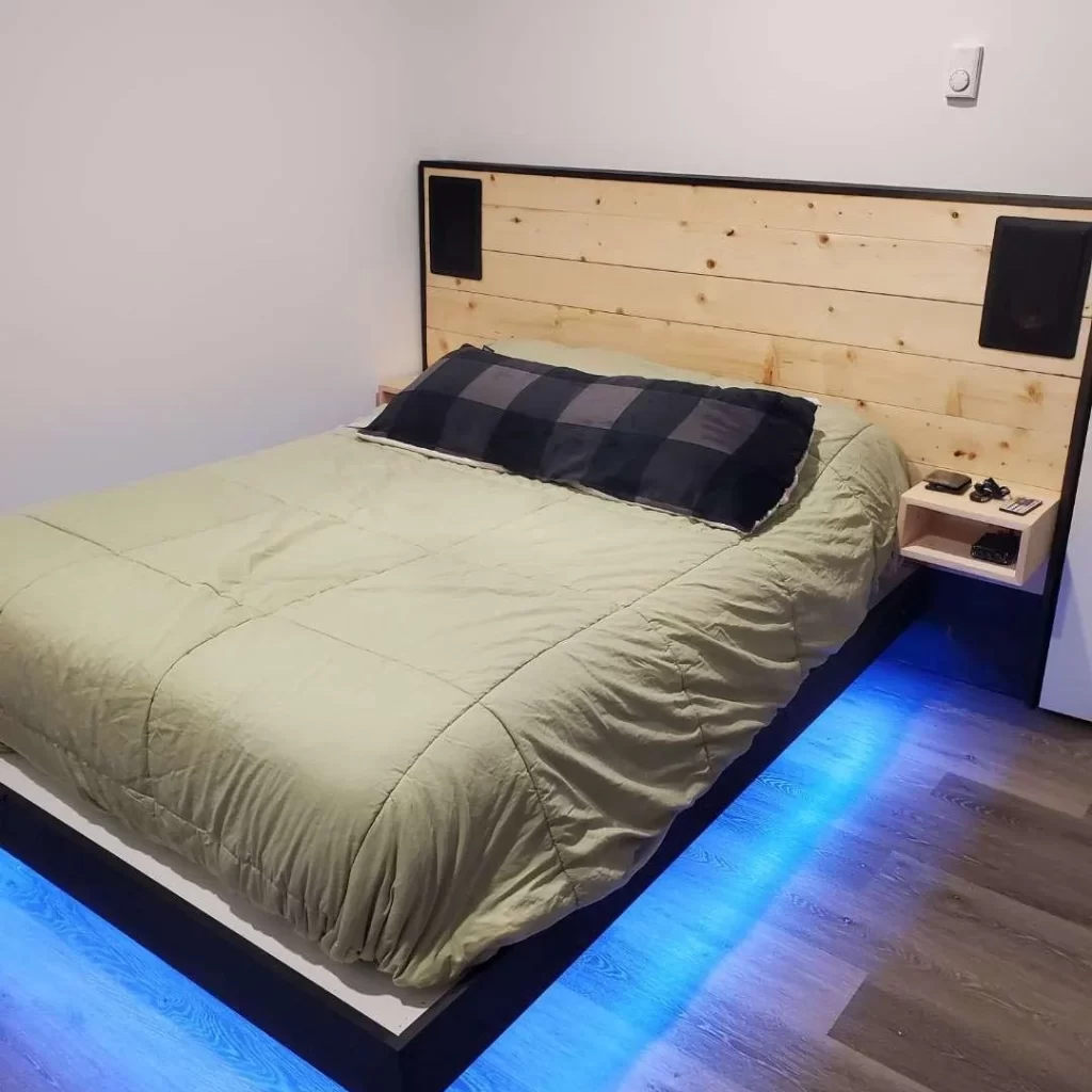 	
platform bed diy floating bed frame with led lighting plans